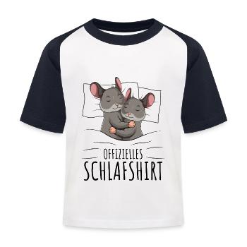 Chinchilla - Kinder Baseball T-Shirt - Weiß/Navy - Vorne