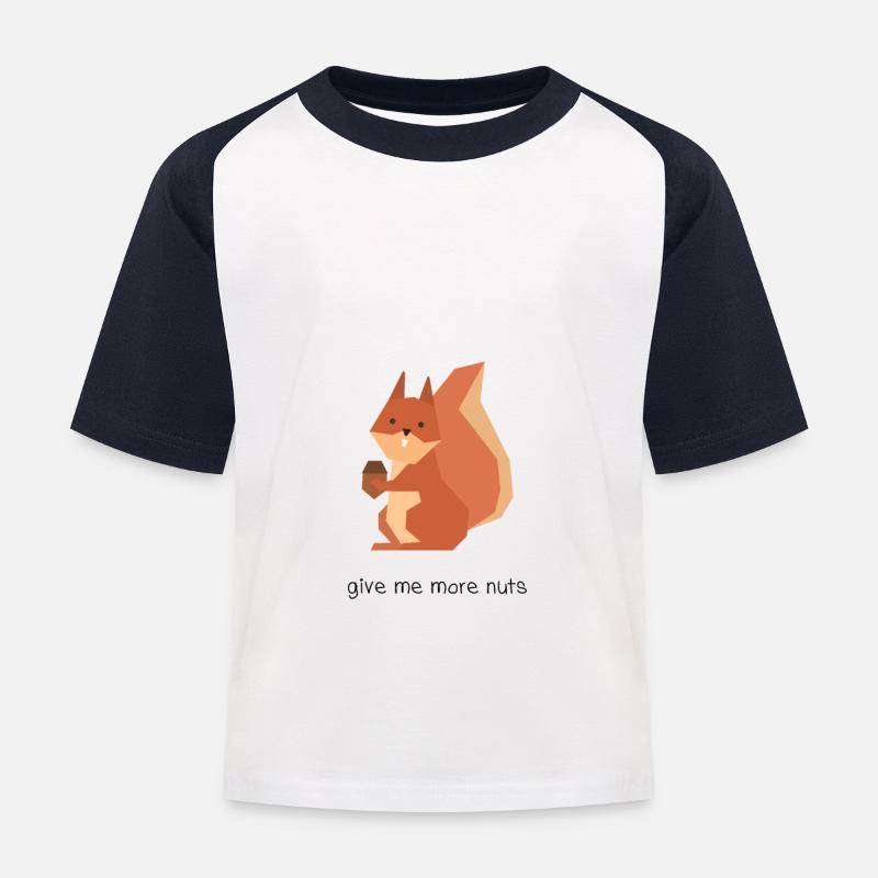 Süßes Eichhörnchen - Kinder Baseball T-Shirt - Weiß/Navy