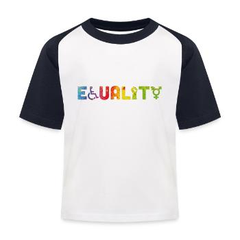 equality - Kinder Baseball T-Shirt - Weiß/Navy - Vorne
