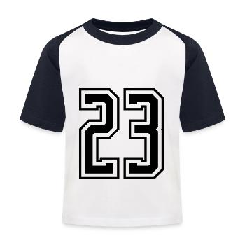 23 Number number - Kids' Baseball T-Shirt - white/navy - Front