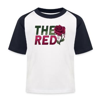 Le graphique rouge japonais rétro rose - T-shirt baseball Enfant - blanc/marine - Devant