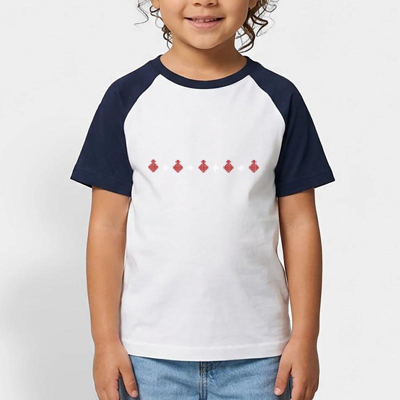 Strickpullover Muster Reihe Weihnachtskugel Kinder Baseball T-Shirt