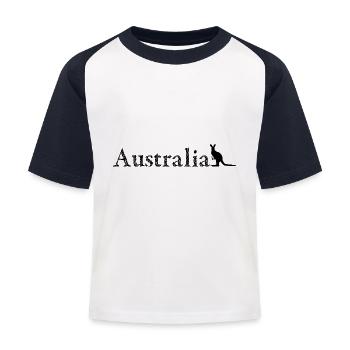 Australia - Kangaroo - Kids' Baseball T-Shirt - white/navy - Front