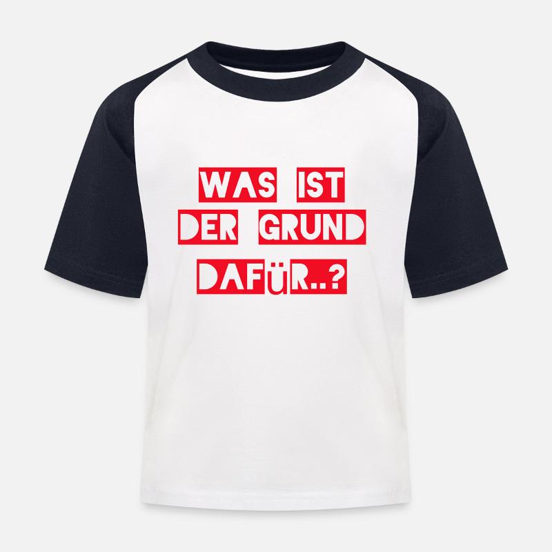 Der Grund - Kinder Baseball T-Shirt - Weiß/Navy