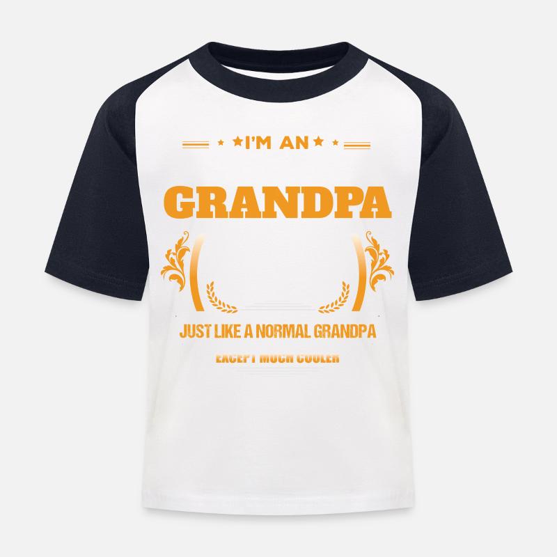 Orientierungslauf-Großvater-Hemd-Geschenk-Idee - Kinder Baseball T-Shirt - Weiß/Navy