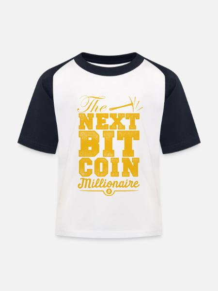 Bitcoin Mining Geschenk - Kinder Baseball T-Shirt - Weiß/Navy