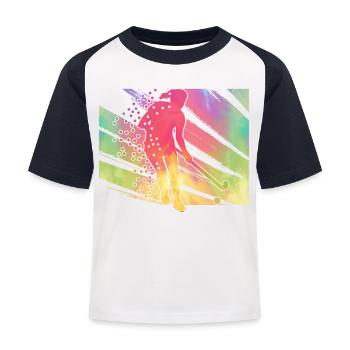 Hockey sur gazon - T-shirt baseball Enfant - blanc/marine - Devant