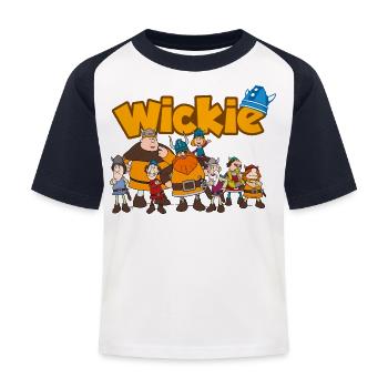 Wickie Und Die Starken Männer Mit Den Wikingern - Kinder Baseball T-Shirt - Weiß/Navy - Vorne