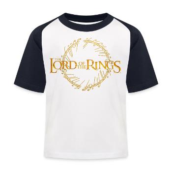 The Lord Of The Rings Logo And Ring Inscription - Kids' Baseball T-Shirt - white/navy - Front
