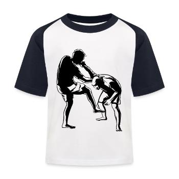 Krav Maga MMA - T-shirt baseball Enfant - blanc/marine - Devant