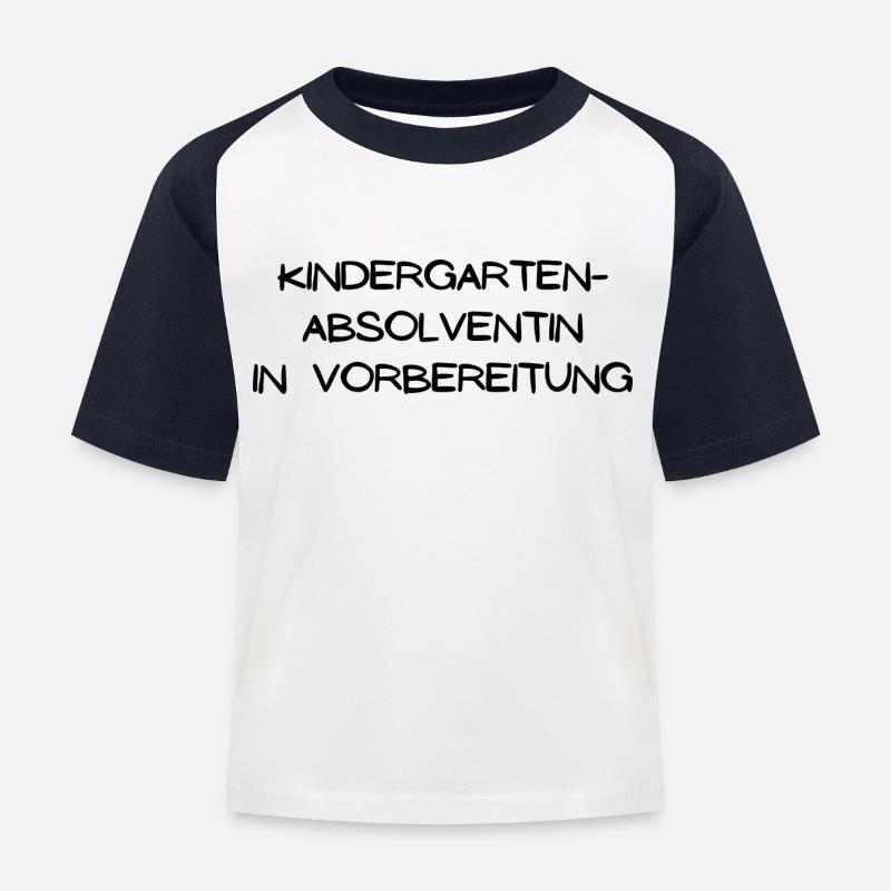 Kindergartenabsolventen in Vorbereitung - Kinder Baseball T-Shirt - Weiß/Navy