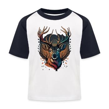 Fawn - Kids' Baseball T-Shirt - white/navy - Front