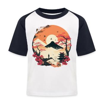 Japanese - Kids' Baseball T-Shirt - white/navy - Front