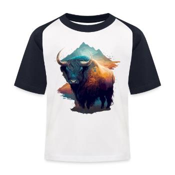 Galaxie Yak - T-shirt baseball Enfant - blanc/marine - Devant