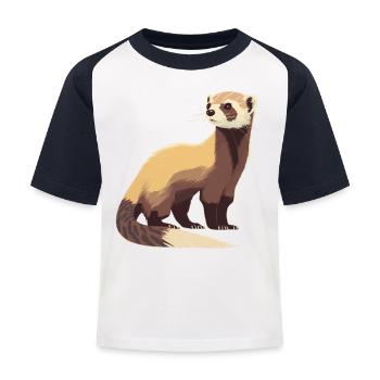 Éleveur de furets - T-shirt baseball Enfant - blanc/marine - Devant