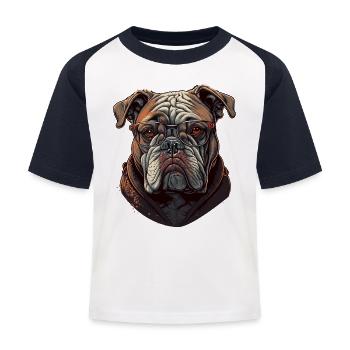 Vieux Bulldog - T-shirt baseball Enfant - blanc/marine - Devant