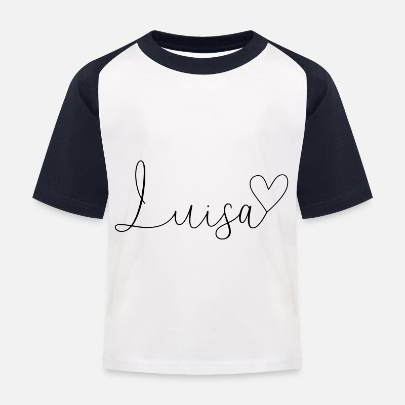 Luisa Cognome Nome Ragazza - Maglietta da baseball per bambini - bianco/navy