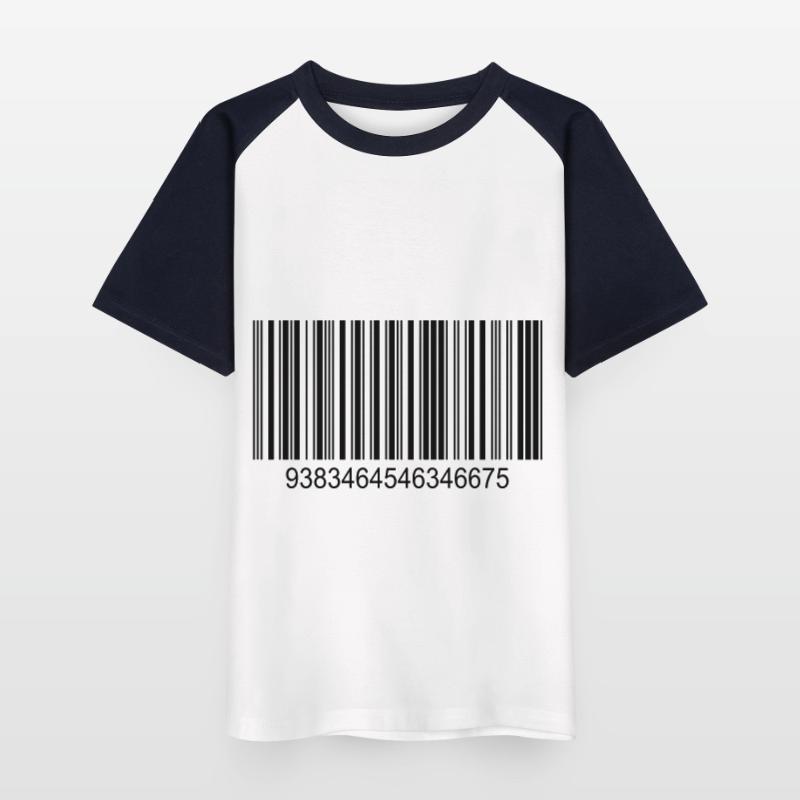 Code barres / code-barres en noir avec des chiffres T-shirt baseball Enfant