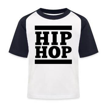 HIP HOP, Das hat mit Hip Hop nichts zu tun - Kinder Baseball T-Shirt - Weiß/Navy - Vorne