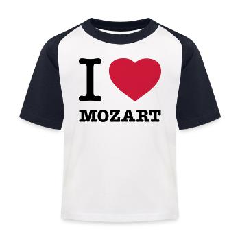 I LOVE MOZART - Kinder Baseball T-Shirt - Weiß/Navy - Vorne