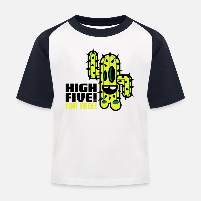cactus comique - T-shirt baseball Enfant - blanc/marine
