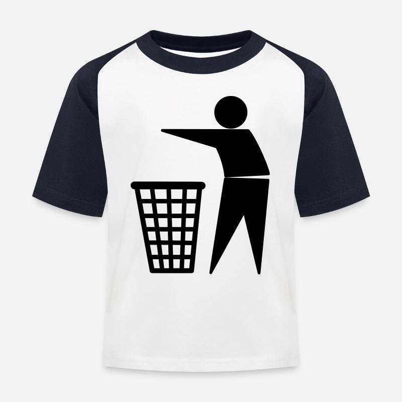 Trash / Garbage - Kids' Baseball T-Shirt - white/navy