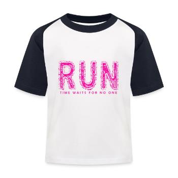 RUN - Kinder Baseball T-Shirt - Weiß/Navy - Vorne