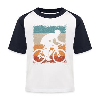 Cyclist / Vélo / Vélo / Tour / Coursier à vélo - T-shirt baseball Enfant - blanc/marine - Devant