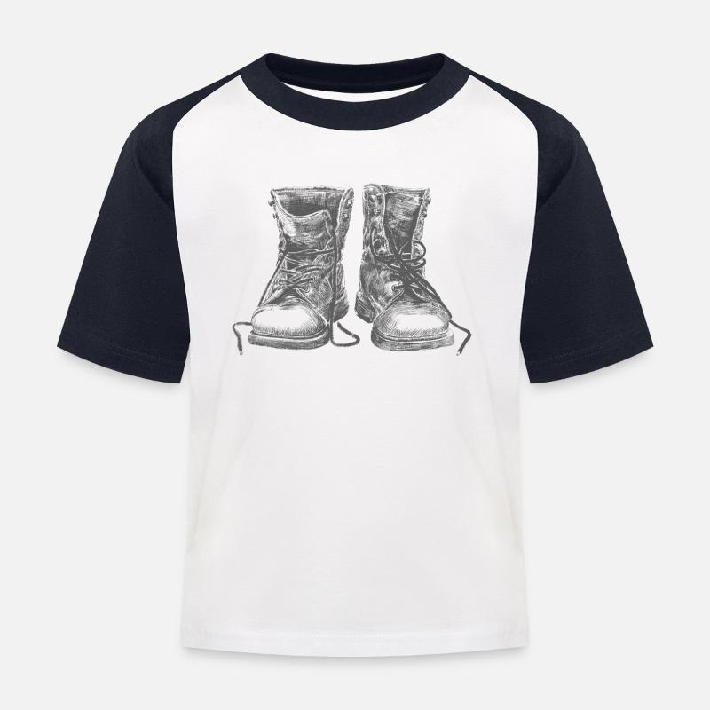 Boots - Kids' Baseball T-Shirt - white/navy