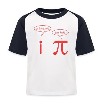 Mathe - Kinder Baseball T-Shirt - Weiß/Navy - Vorne