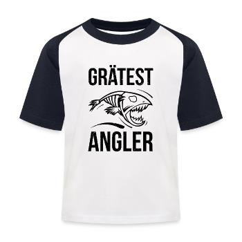 Angler Grätest Angler - Kinder Baseball T-Shirt - Weiß/Navy - Vorne