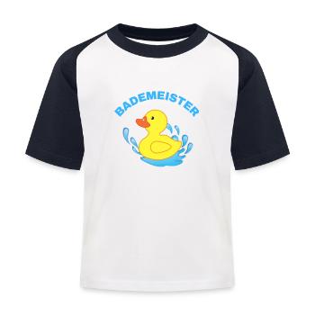 Bademeister - Kinder Baseball T-Shirt - Weiß/Navy - Vorne