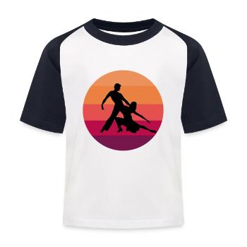 Latin danse couple Salsa Paso Doble - T-shirt baseball Enfant - blanc/marine - Devant