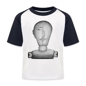 Mannequin dessiné - T-shirt baseball Enfant - blanc/marine - Devant