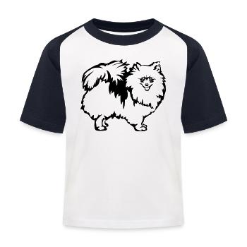 Spitz nain - T-shirt baseball Enfant - blanc/marine - Devant