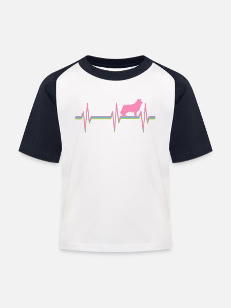 Border-Collie Border-Collie-Liebhaber - Kinder Baseball T-Shirt - Weiß/Navy