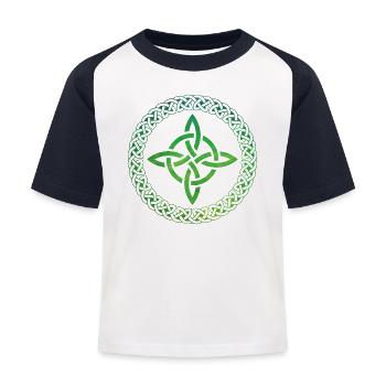 Nœud celtique - T-shirt baseball Enfant - blanc/marine - Devant