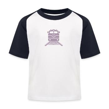 Conception du conducteur de train - T-shirt baseball Enfant - blanc/marine - Devant