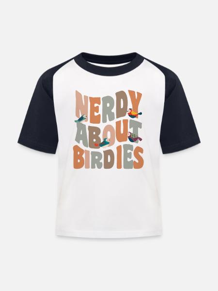 Oiseaux nerdy à propos des birdies - T-shirt baseball Enfant - blanc/marine