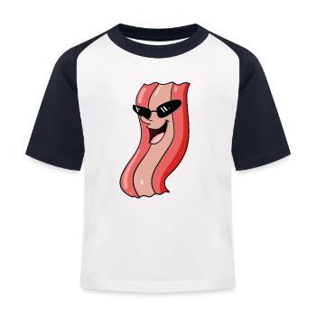 Bacon cool - Kids' Baseball T-Shirt - white/navy - Front