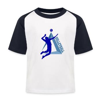 Volleyball - T-shirt baseball Enfant - blanc/marine - Devant