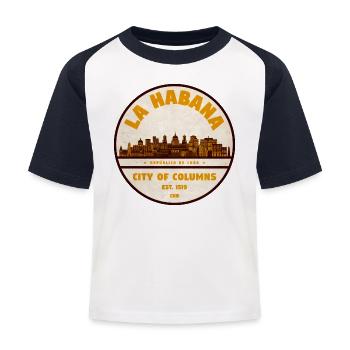 La Ville des Colonnes de Havane - T-shirt baseball Enfant - blanc/marine - Devant