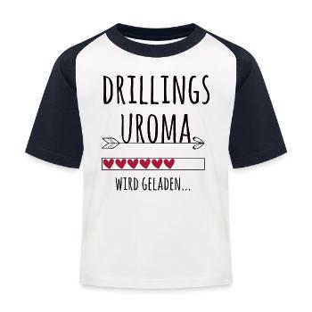 werdende Drillingsuroma Schwangerschaft Drillinge - Kinder Baseball T-Shirt - Weiß/Navy - Vorne