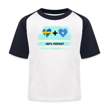 Somalie et Suède 100% parfait / cadeau - T-shirt baseball Enfant - blanc/marine - Devant