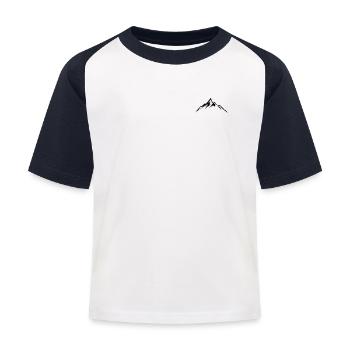 Berge Motiv Bergsteigen Mountainbiker Wandern Berg - Kinder Baseball T-Shirt - Weiß/Navy - Vorne