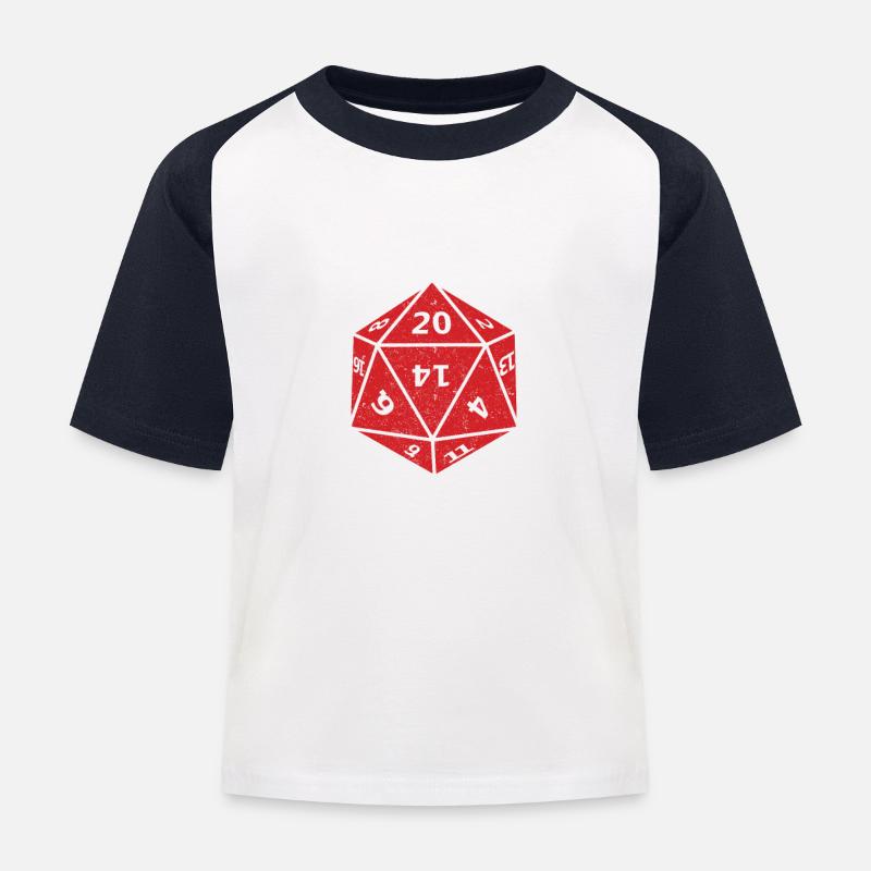 Dungeons Dice RPG Dragons SO TICKE ICH - Kinder Baseball T-Shirt - Weiß/Navy