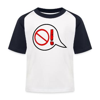 VERBOTSSCHILDER VERKEHR - ESKALATION WUT SPRÜCHE - Kinder Baseball T-Shirt - Weiß/Navy - Vorne