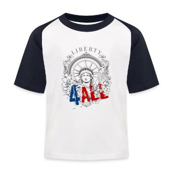4. Juli - Unabhängigkeitstag. Liebst du die Freiheit? - Kinder Baseball T-Shirt - Weiß/Navy - Vorne