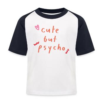 cute but psycho - Kinder Baseball T-Shirt - Weiß/Navy - Vorne