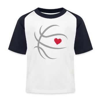 Theodor Basketball Boy's name Basketball - Kids' Baseball T-Shirt - white/navy - Front
